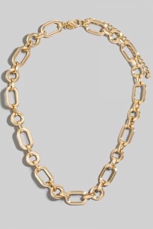 Oval And Hoop Chain Link Necklace
