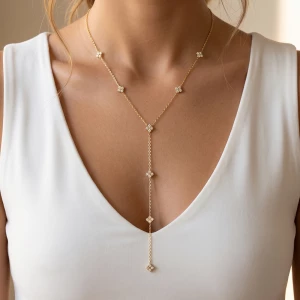 Clover Station Y Lariat Necklace