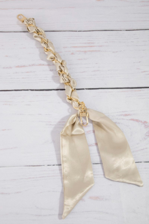 Satin Scarf Chain Bag Charm