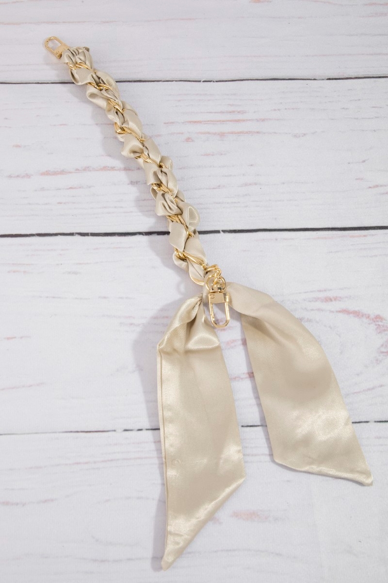 Satin Scarf Chain Bag Charm