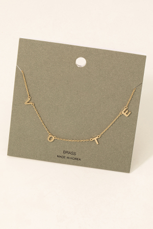 Dainty Vote Initial Charm Necklace