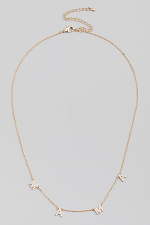 Rhinestone Mama Charm Necklace