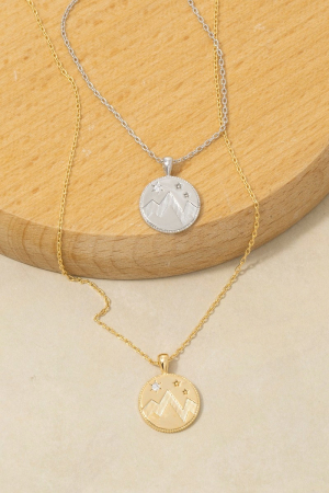 Mountain Coin Pendant Necklace