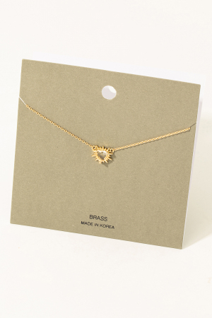 Shining Rhinestone Heart Pendant Necklace