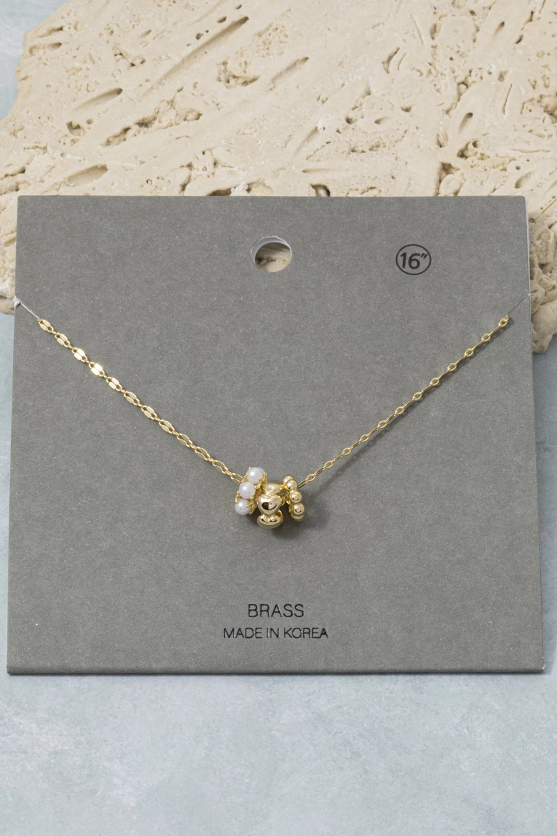 Pearl Bead Cluster Pendant Necklace
