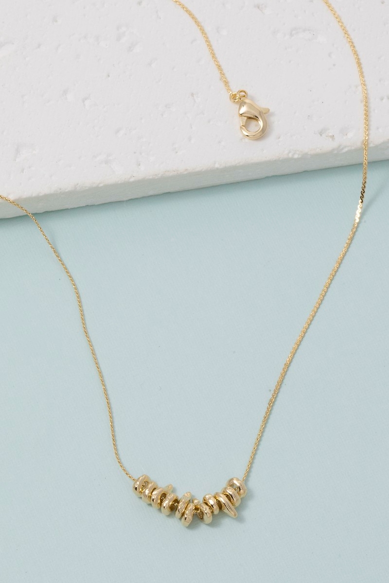 Metallic Stone Charms Necklace