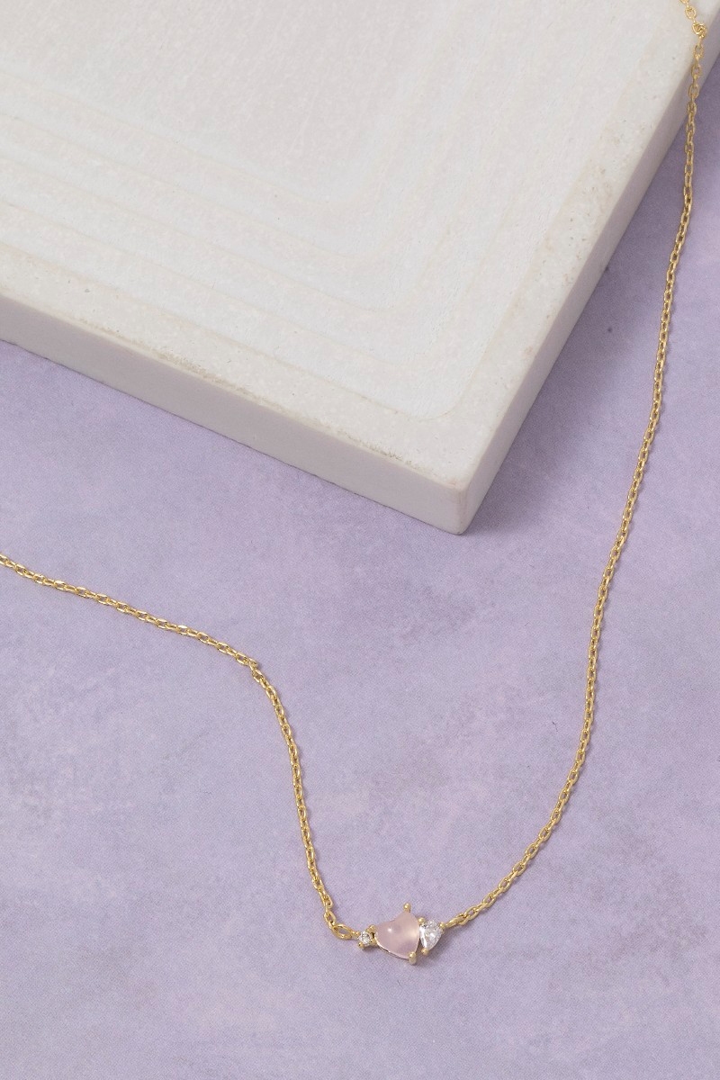 Mini Glass Heart Pendant Necklace