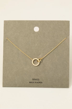 Pave Hoop Pendant Dainty Chain Necklace