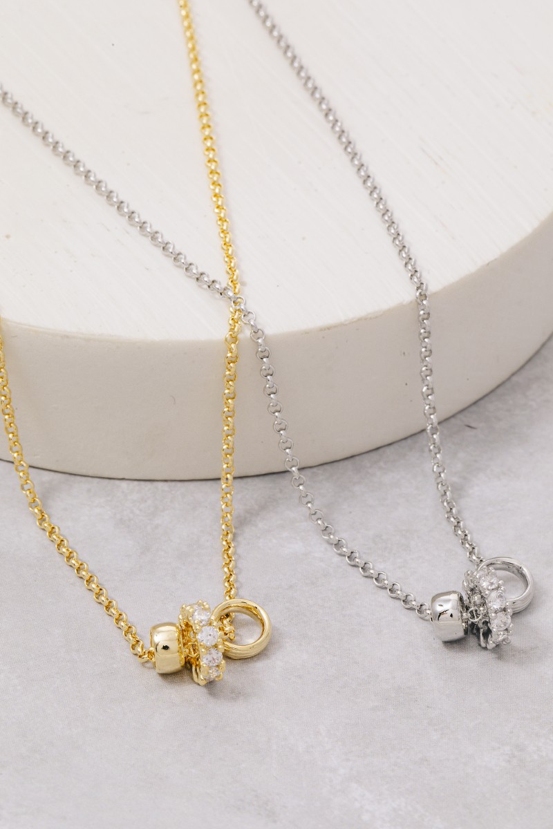 Mixed Ring Charms Dainty Chain Necklace