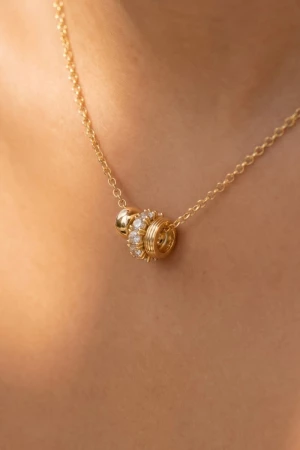 Mixed Ring Charms Dainty Chain Necklace