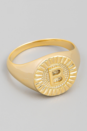 Round Initial Signet Ring