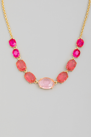 Rhinestone Gradient Charms Chain Necklace