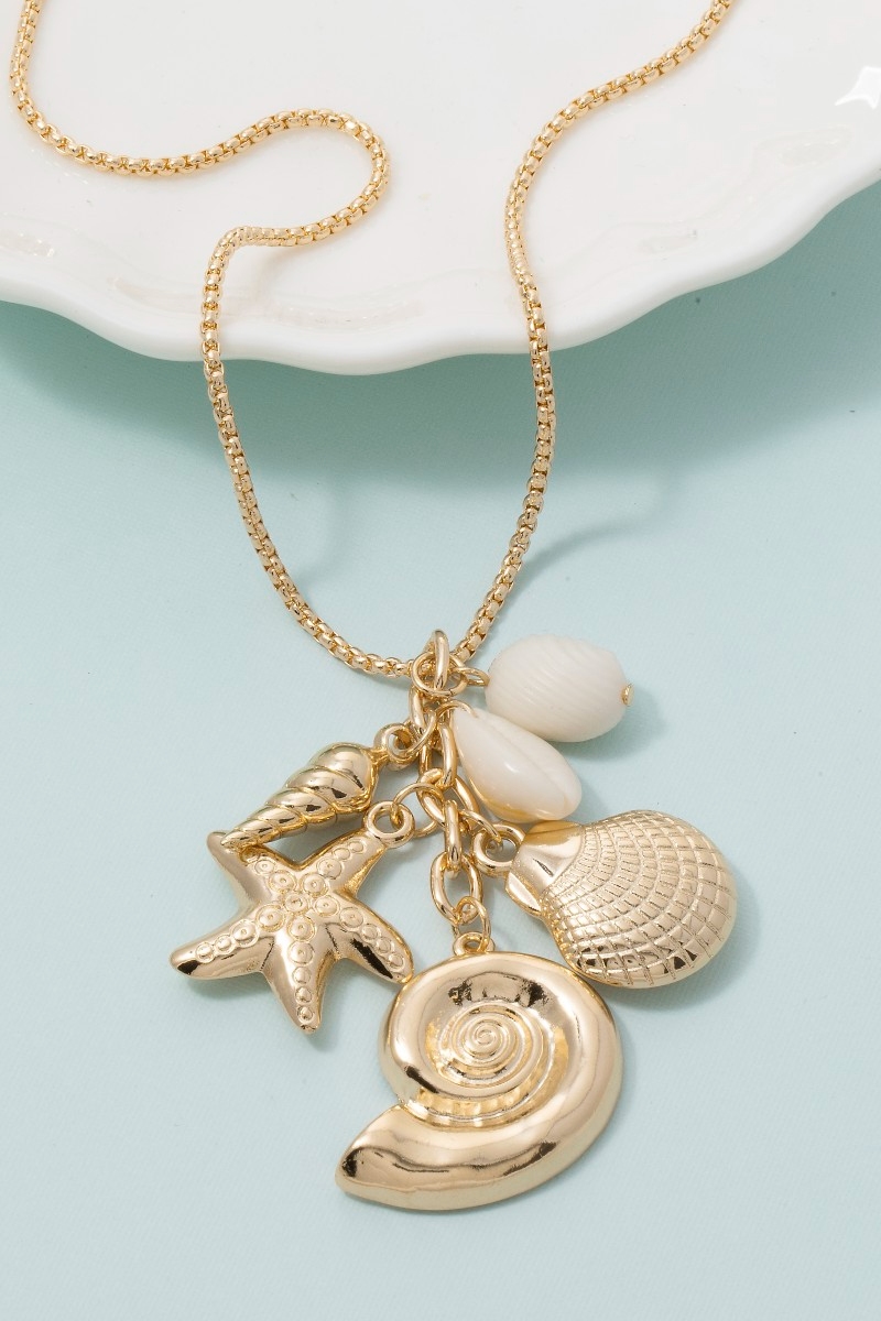 Assorted Sea Life Charms Chain Necklace