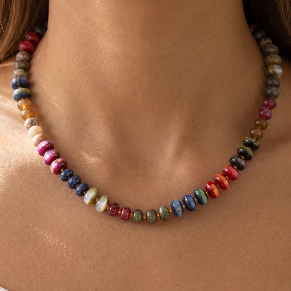 Mixed Rondelle Bead Strand Necklace