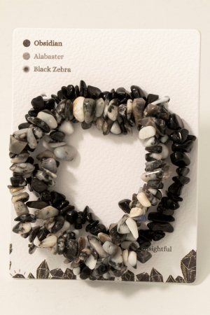 Pebble Stone Beaded Bracelet Set