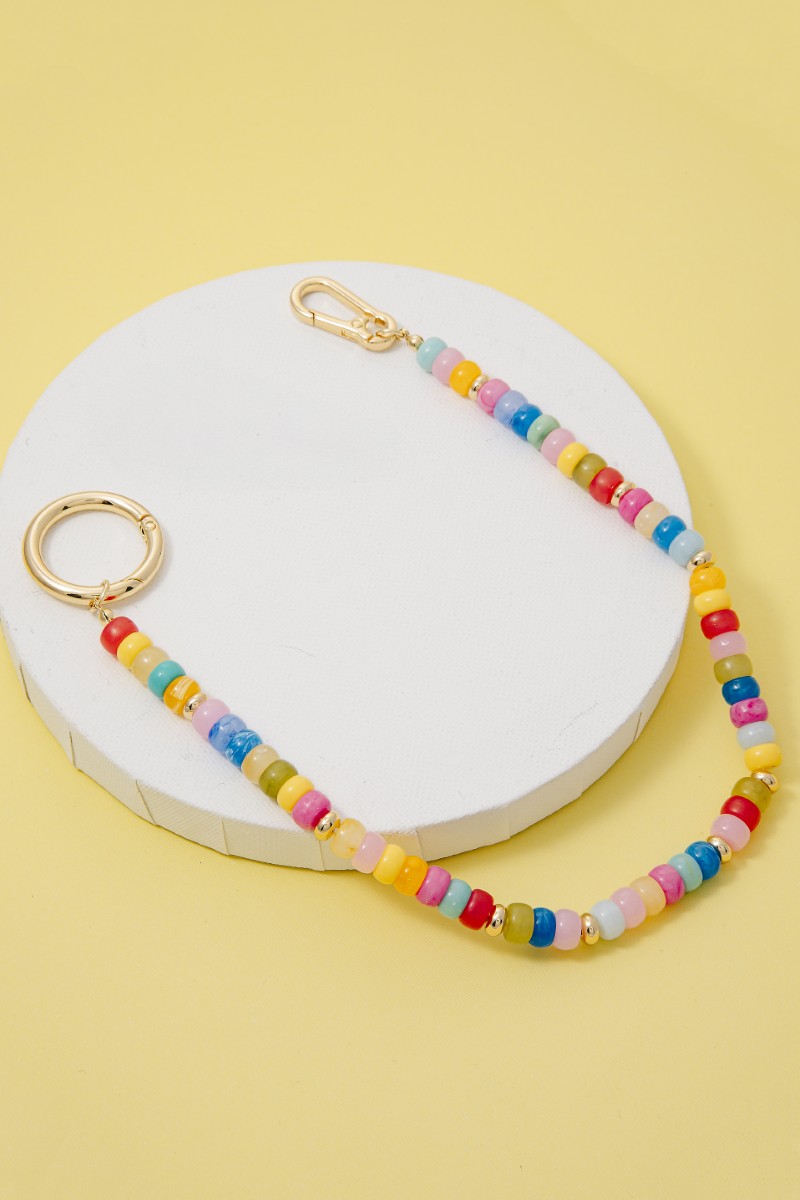 Marble Resin Beaded Chain Bag Charm