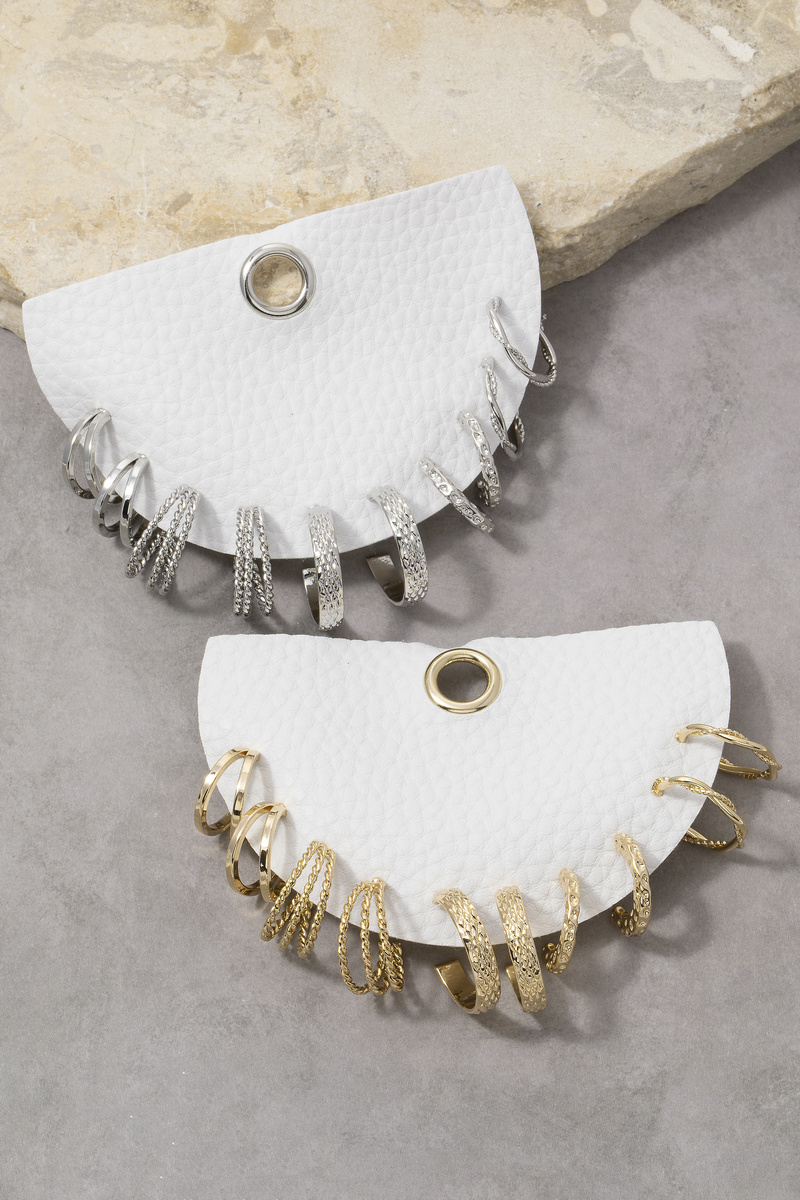 Mixed Texture Assorted Hoop Earring Set