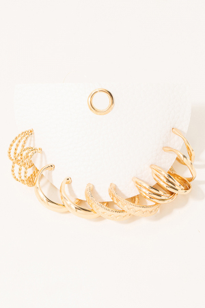 Five Pair Assorted Hoop Earrings Set