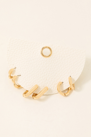 Assorted Metallic Hoop Earrings Set