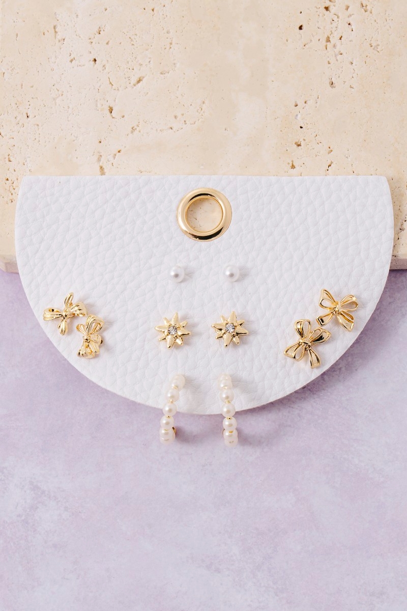 Mixed Stud And Hoop Earrings Set