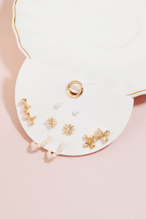 Mixed Stud And Hoop Earrings Set