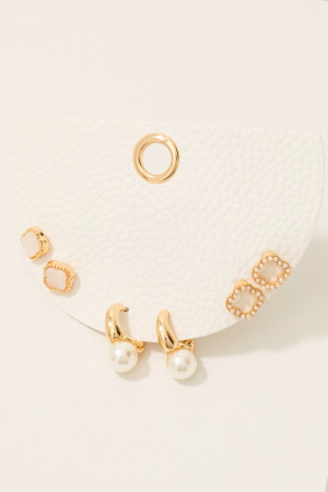 Mini Clover Earrings Set