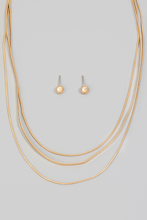Triple Layered Dainty Classic Chain Necklace Set