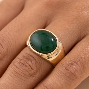 Semi Precious Oval Stone Dome Ring