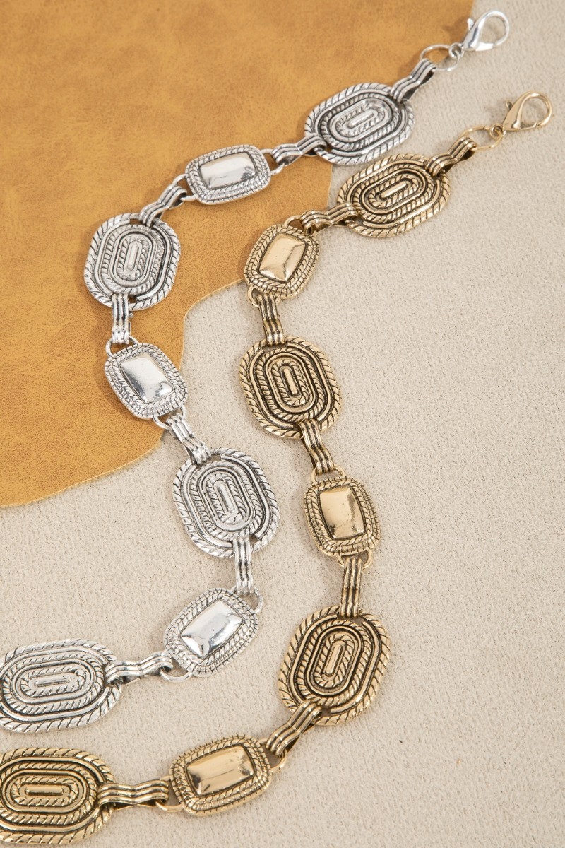 Western Intricate Oval Chain Belt