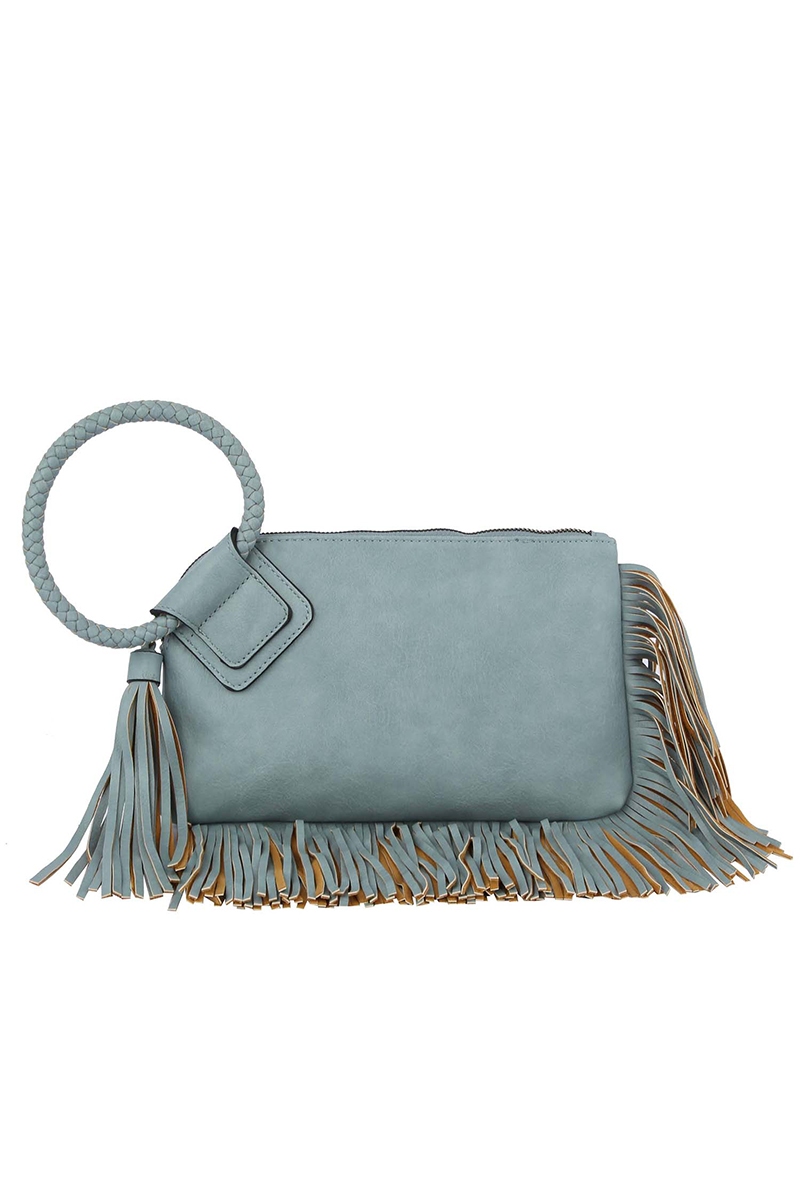 Fringe Cuff Clutch Tassel Wristlet Clutch Bag