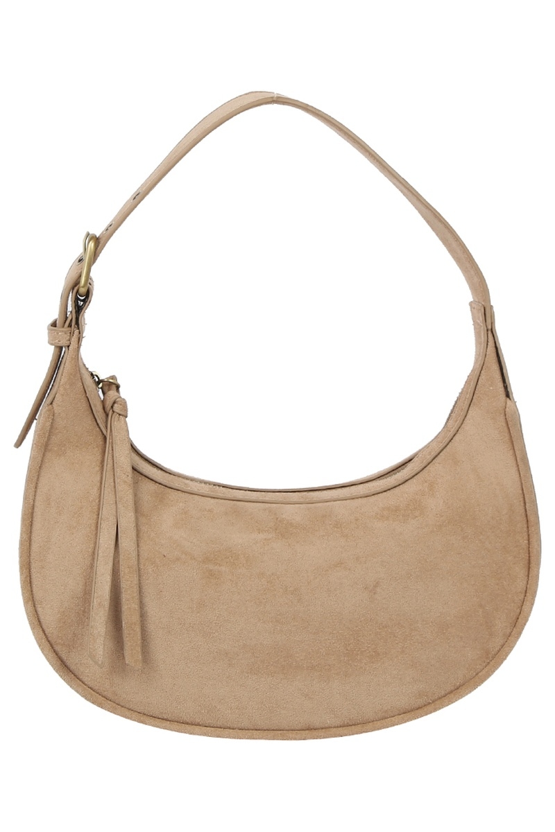 Faux Suede Shoulder Bag
