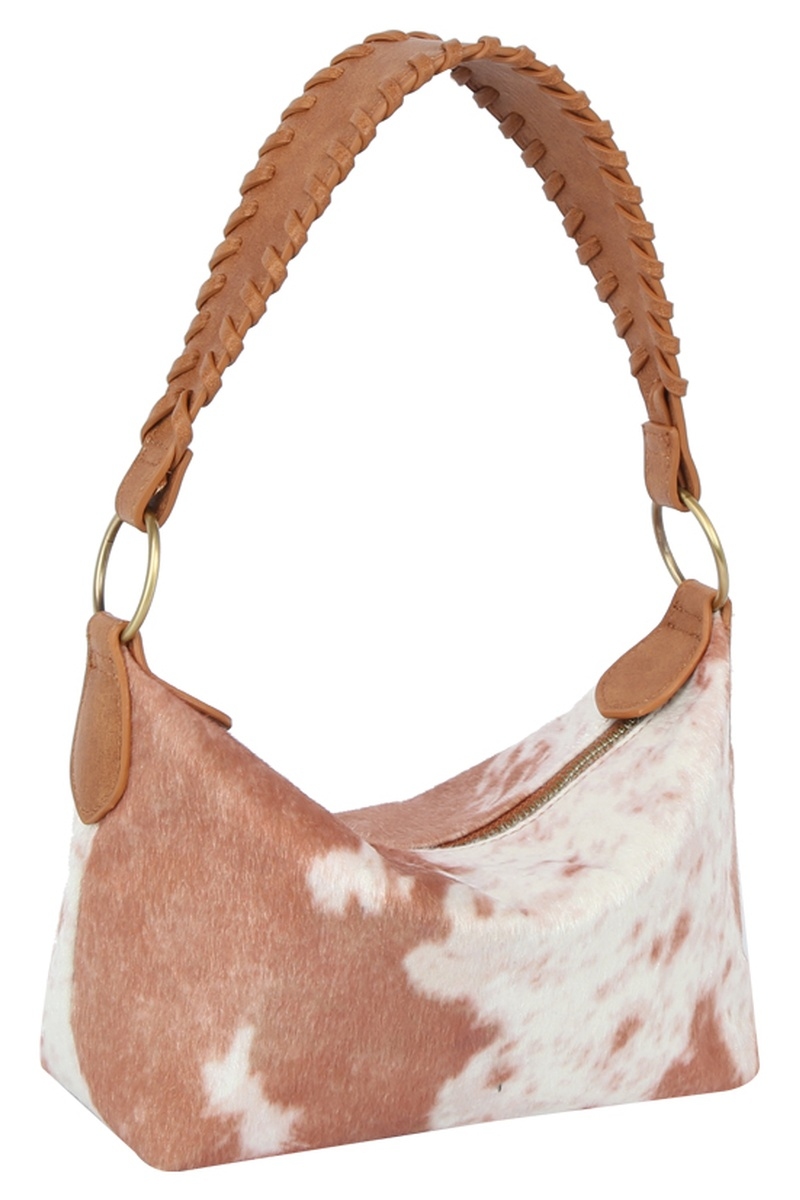 Calf Hair Cow Printed Bucket Shoulder Bag