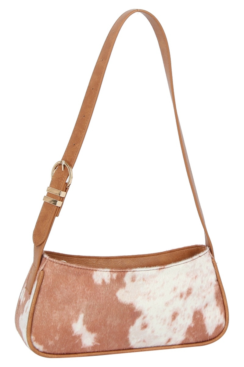 Calf Hair Cow Printed Rectangle Shoulder Bag