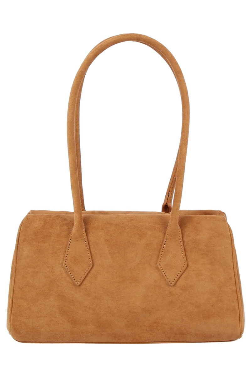 Faux Suede Boston Bag Tote