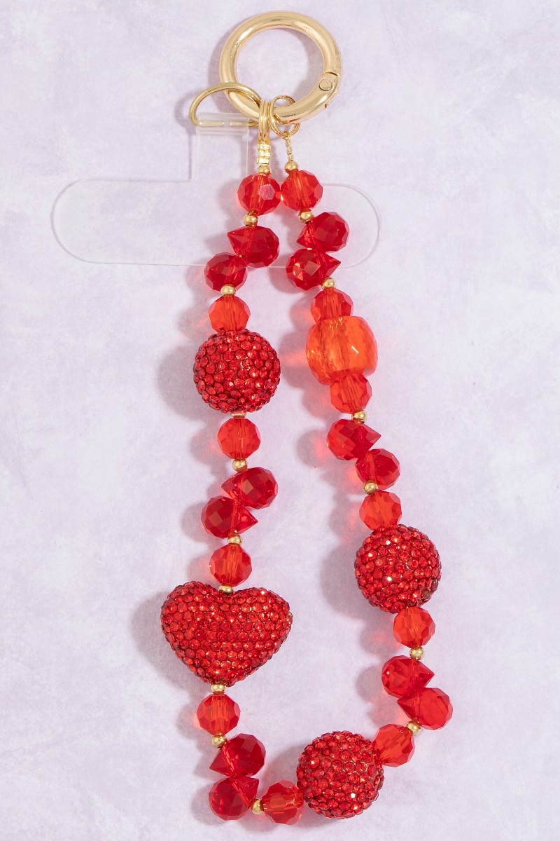 Pave Crystal Hearts Bag Charm