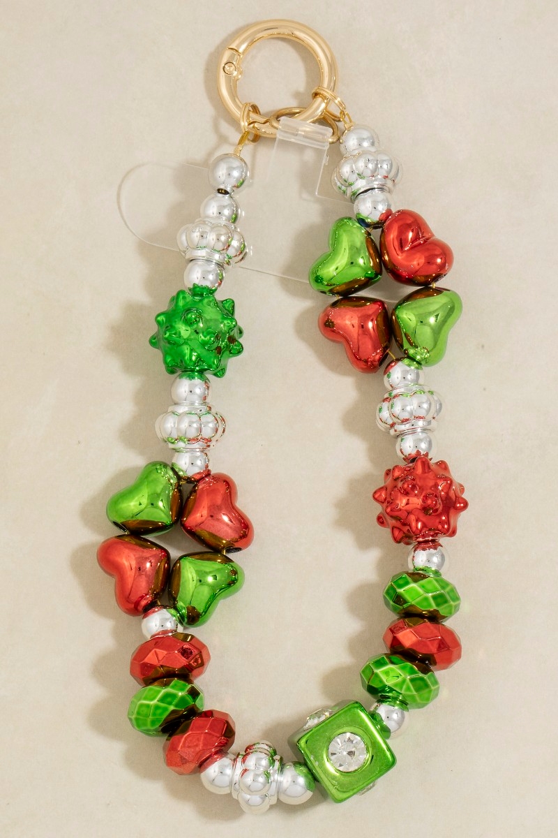 Assorted Clover Heart Beads Bag Charm