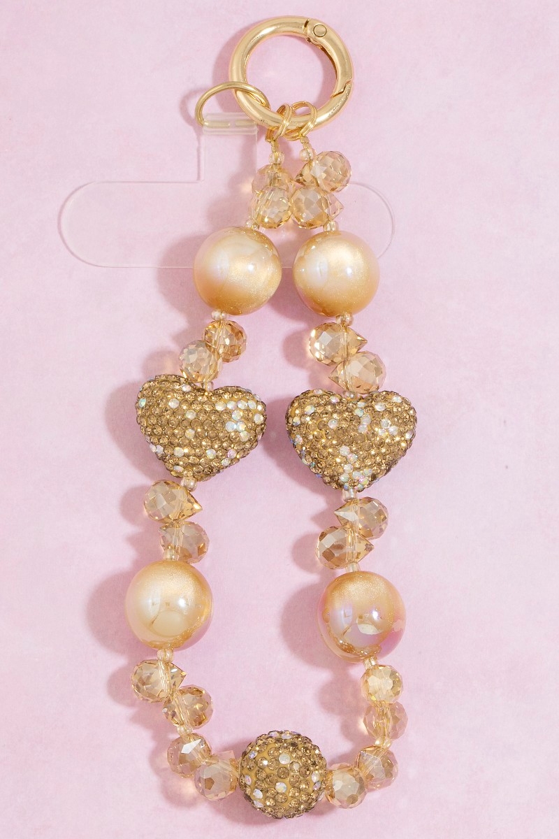 Assorted Heart Beads Bag Charm