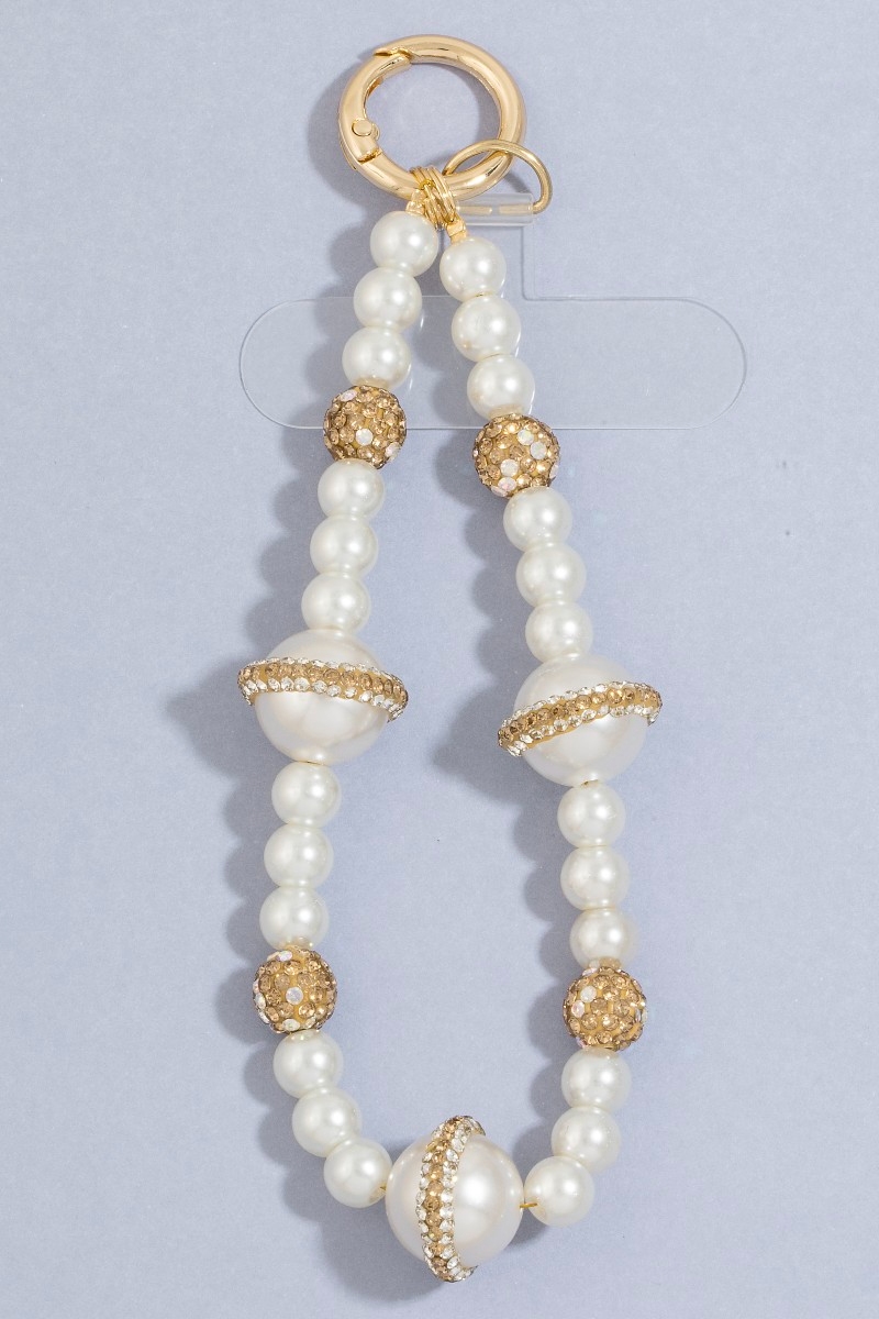 Multi Pearl Beads Bag Charm