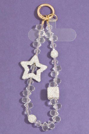 Pave Star Crystal Beads Bag Charm