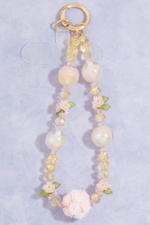 Flower Theme Beads Bag Charm