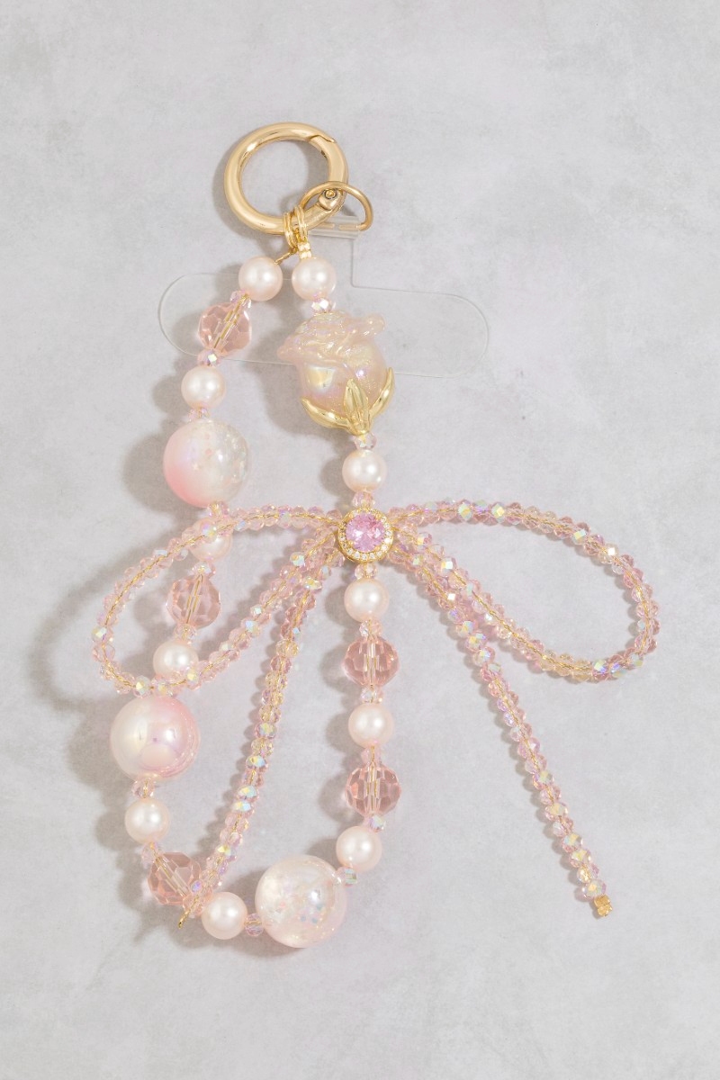 Assorted Rose Ribbon Bow Bag Charm