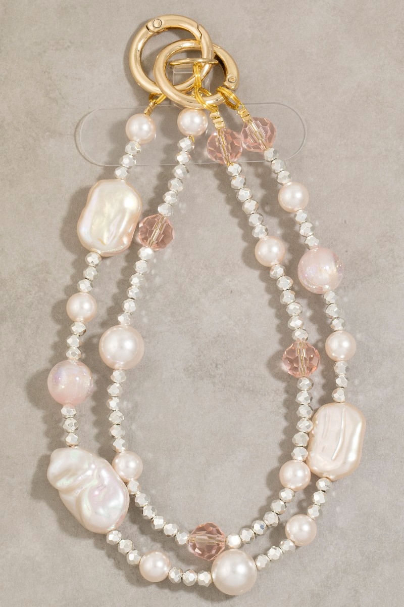 Layered Beaded Pearl Bag Charm
