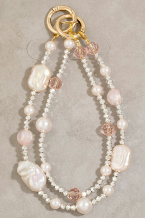 Layered Beaded Pearl Bag Charm
