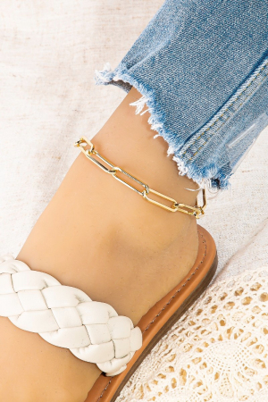 Stainless Steel Thin Oval Chain Anklet