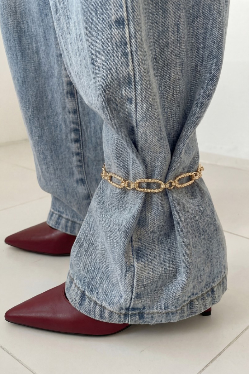 Stainless Steel Twisted Oval Chain Anklet