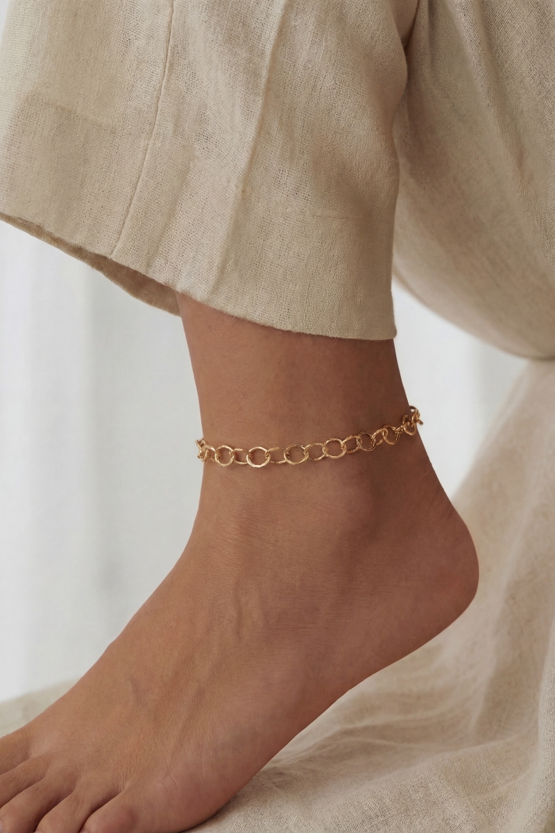 Circle Chain Link Anklets