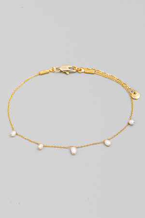 Dainty Chain Pearl Bead Bracelet