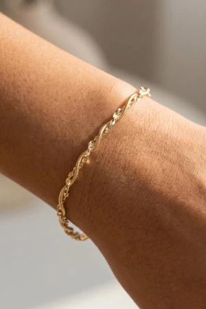 Double Chain Twist Chain Bracelet