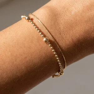 Double Row Ball Bead And Chain Bracelet