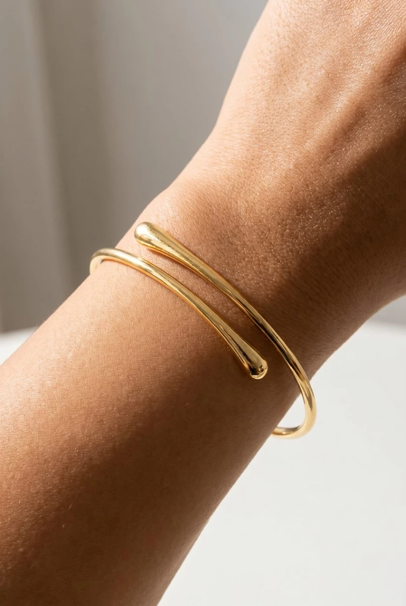Minimalist Gold Dipped Bangle Wrap Bracelet
